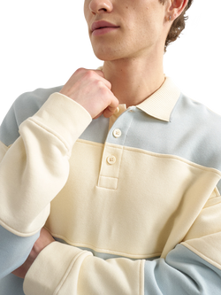 Topman Rugby Stripe Cotton Sweatshirt, Blue/Cream - view 2, Blue / Cream