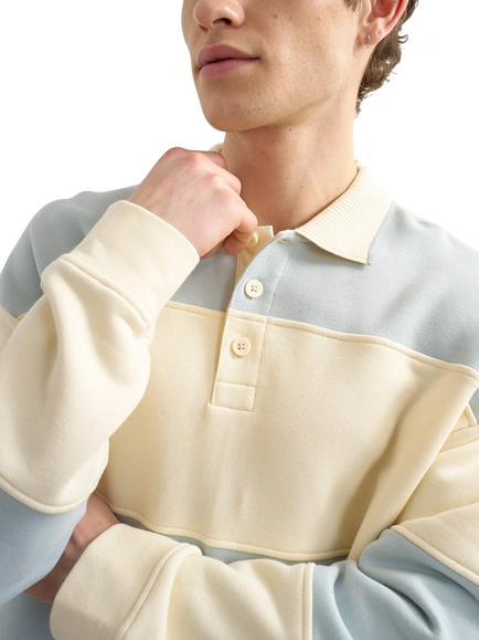 Topman Rugby Stripe Cotton Sweatshirt, Blue/Cream - view 2, Blue / Cream