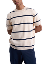 Topman Regular Fit Short Sleeve Stripe Knit T-Shirt