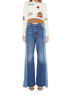 MOTHER Shrunk Little House On The Prairie Jumper, White/Multi, White/Multi