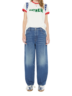 MOTHER Stars Logo T-Shirt, White/Multi, White/Multi