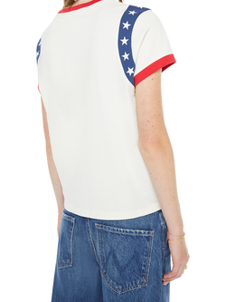 MOTHER Stars Logo T-Shirt, White/Multi - view 2, White/Multi