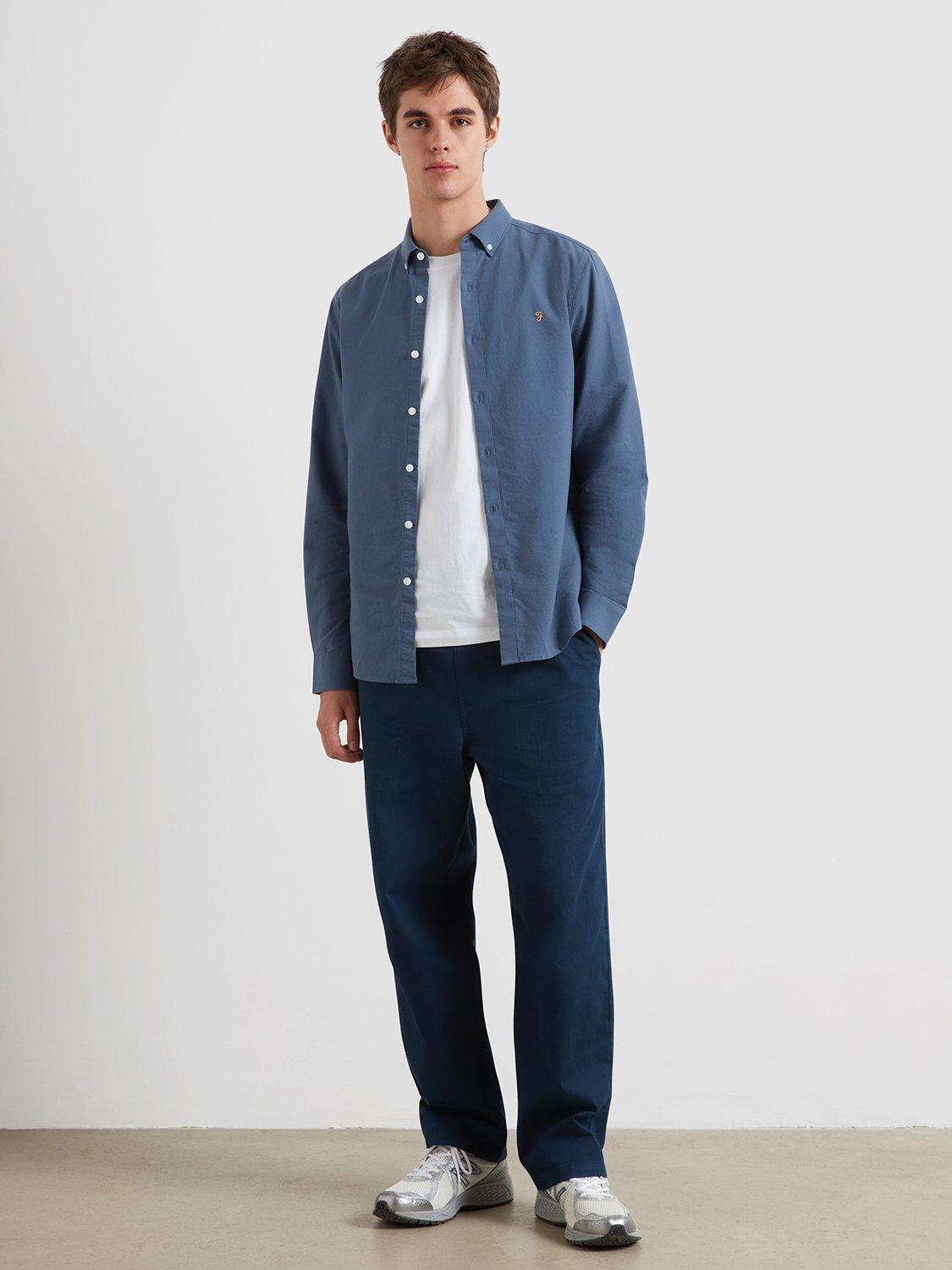 Product image 3 of 5, which shows Farah Brewer Cotton Regular Fit Shirt, River Bed, L