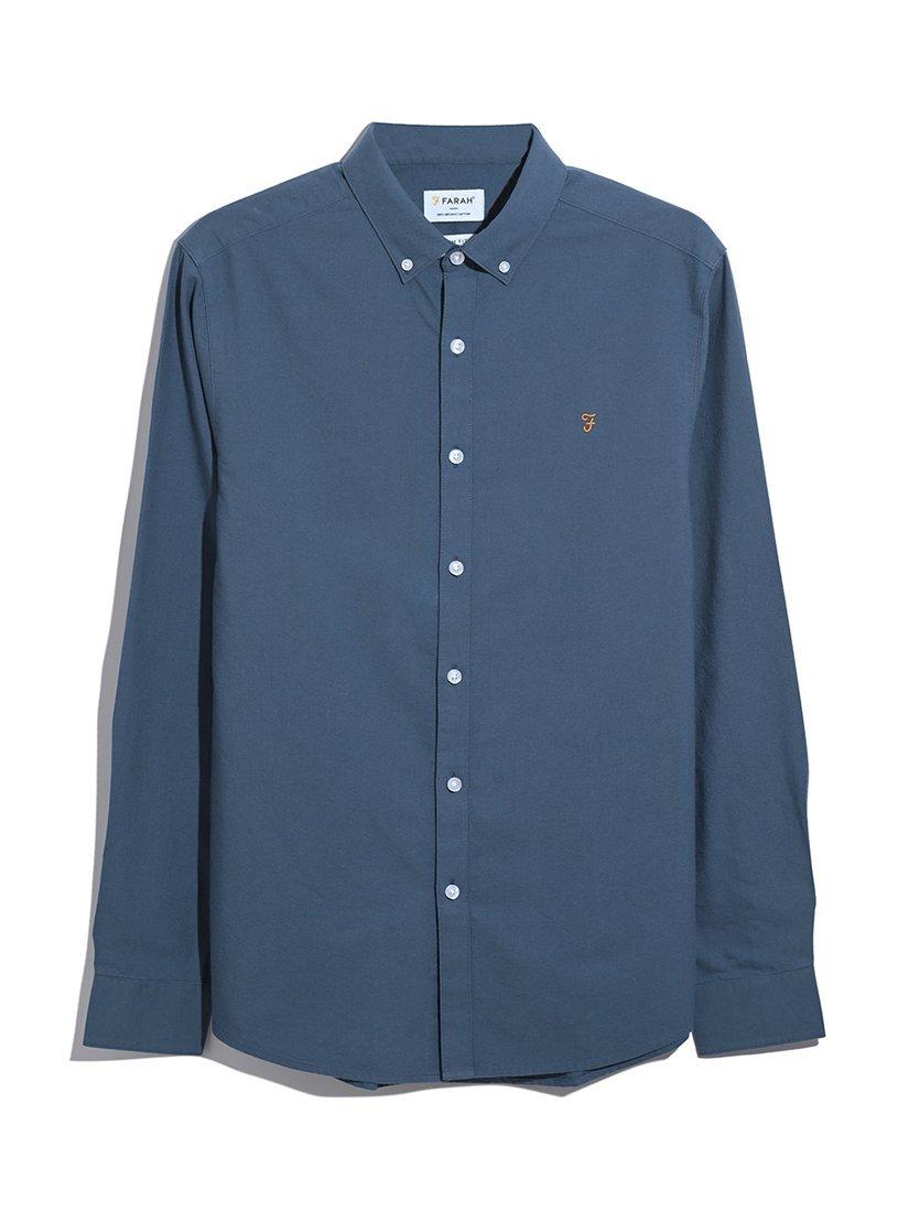 Product image 4 of 5, which shows Farah Brewer Cotton Regular Fit Shirt, River Bed, L