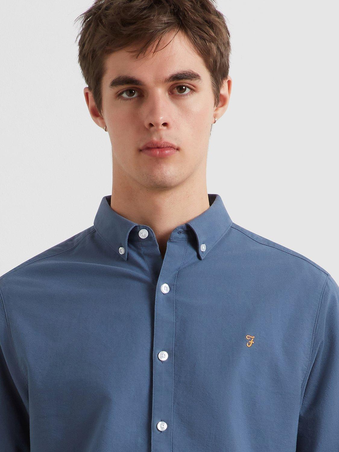 Product image 5 of 5, which shows Farah Brewer Cotton Regular Fit Shirt, River Bed, L