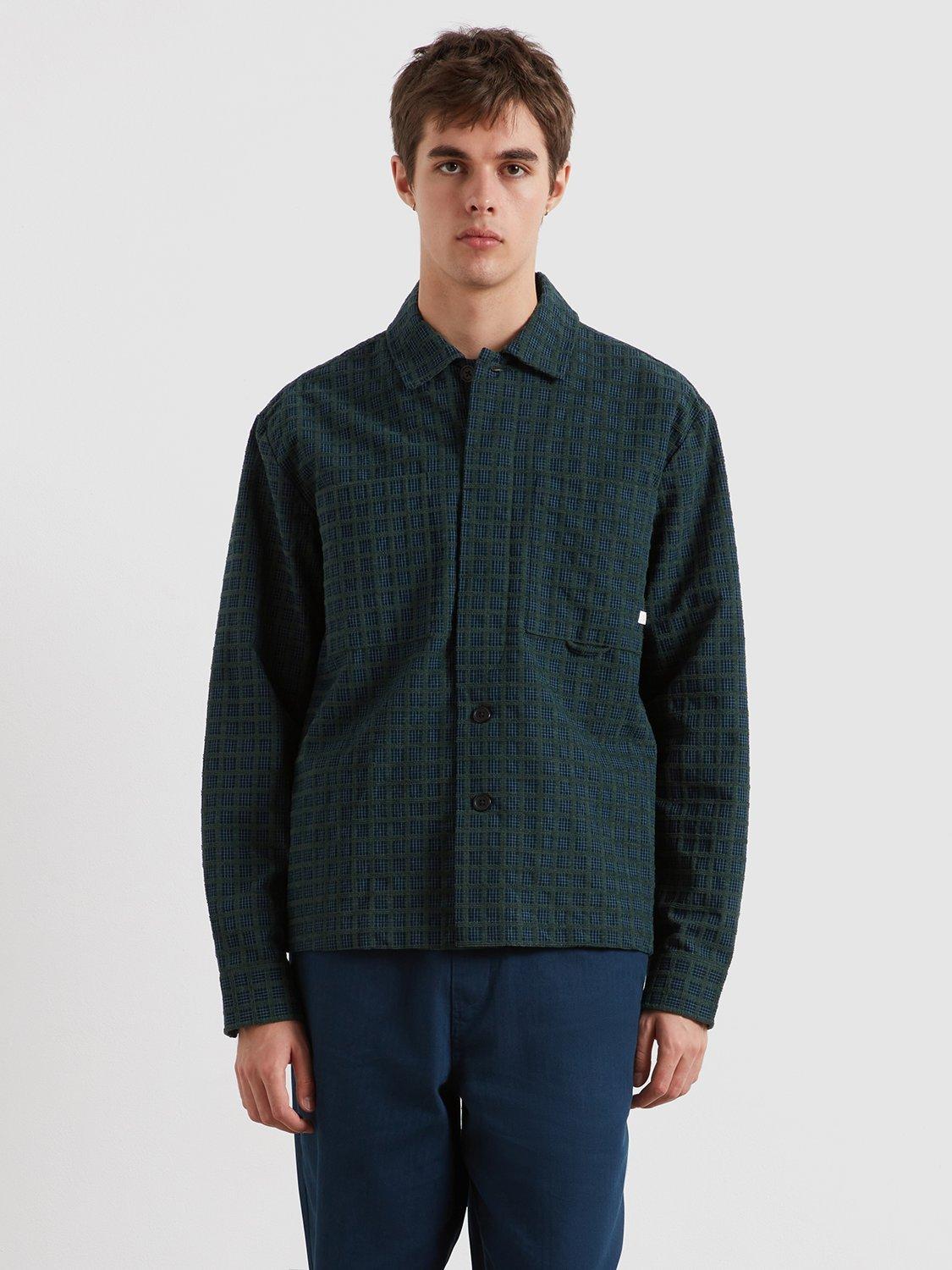 Product image 1 of 4, which shows Farah Cotton Regular Fit Check Shirt, Poplar Green, L