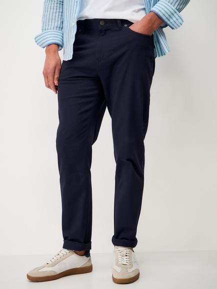 Crew Clothing Slim Fit Trousers, Navy Blue