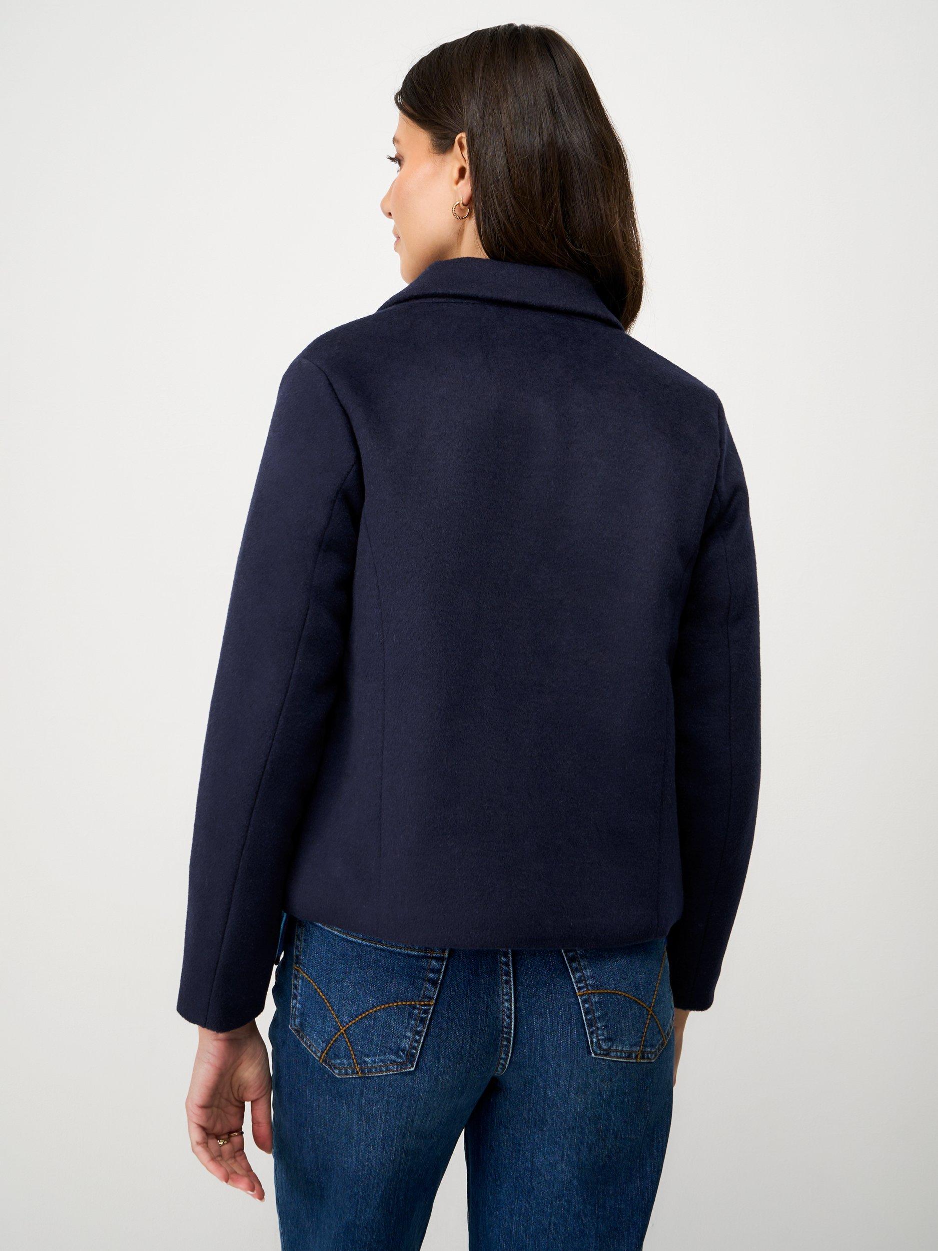Product image 2 of 5, which shows Crew Clothing Wool Blend Short Jacket, Navy, 10