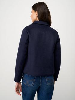 Crew Clothing Wool Blend Short Jacket, Navy - view 2, Navy