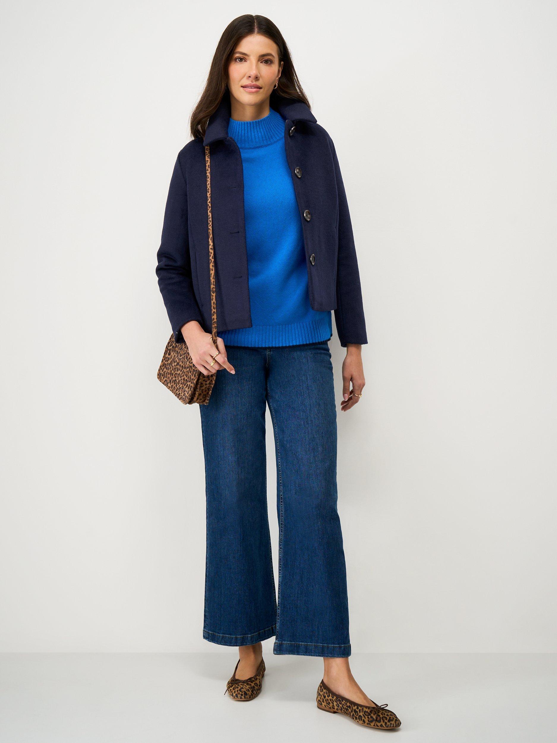 Product image 3 of 5, which shows Crew Clothing Wool Blend Short Jacket, Navy, 10