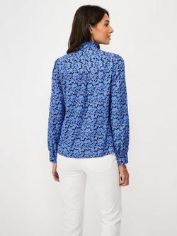 Crew Clothing Harmony Floral Frill Top, Dark Blue - view 2, Dark Blue