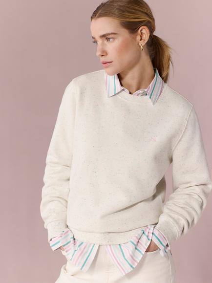 Crew Clothing Crew Neck Nepp Yarn Sweatshirt, White, White