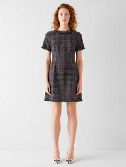 L.K.Bennett Alba Tweed Mini Dress, Navy - view 2, Navy