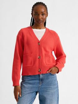 Albaray V-Neck Patch Pocket Cardigan, Orange, Orange