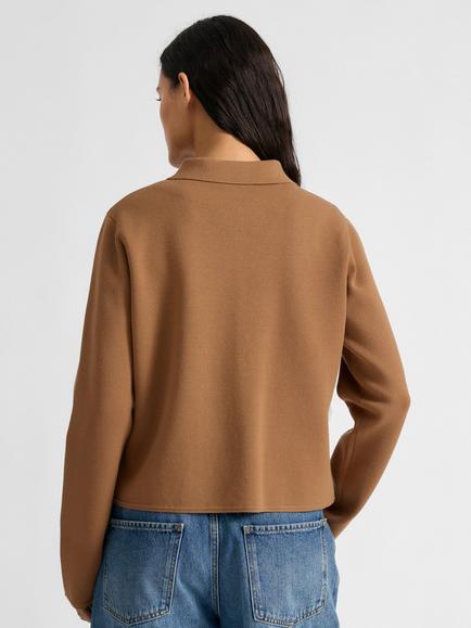 Albaray Compact Knit Jacket, Tan - view 2, Tan