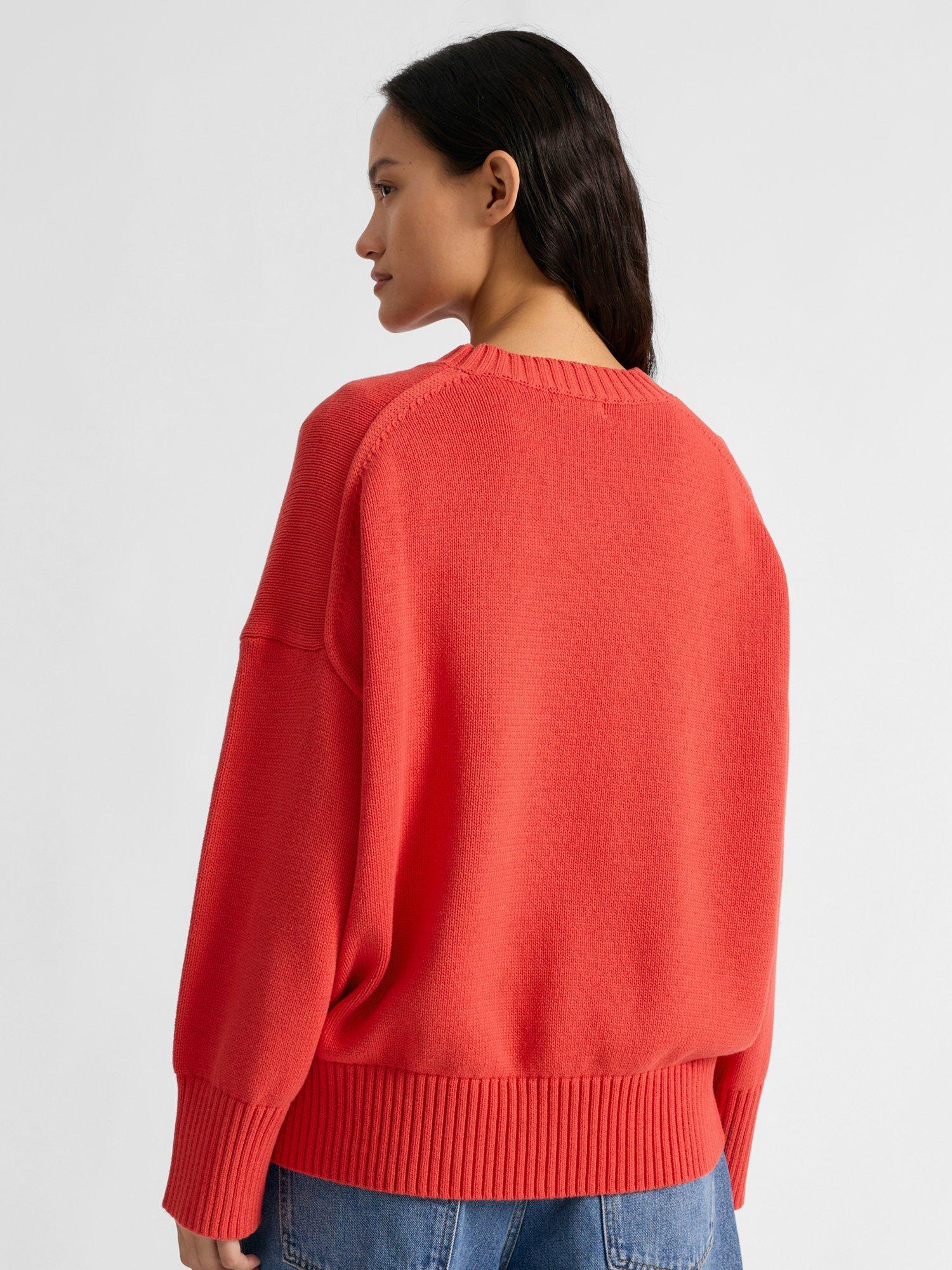 Product image 2 of 5, which shows Albaray Crew Neck Relaxed Fit Jumper, Orange, 8