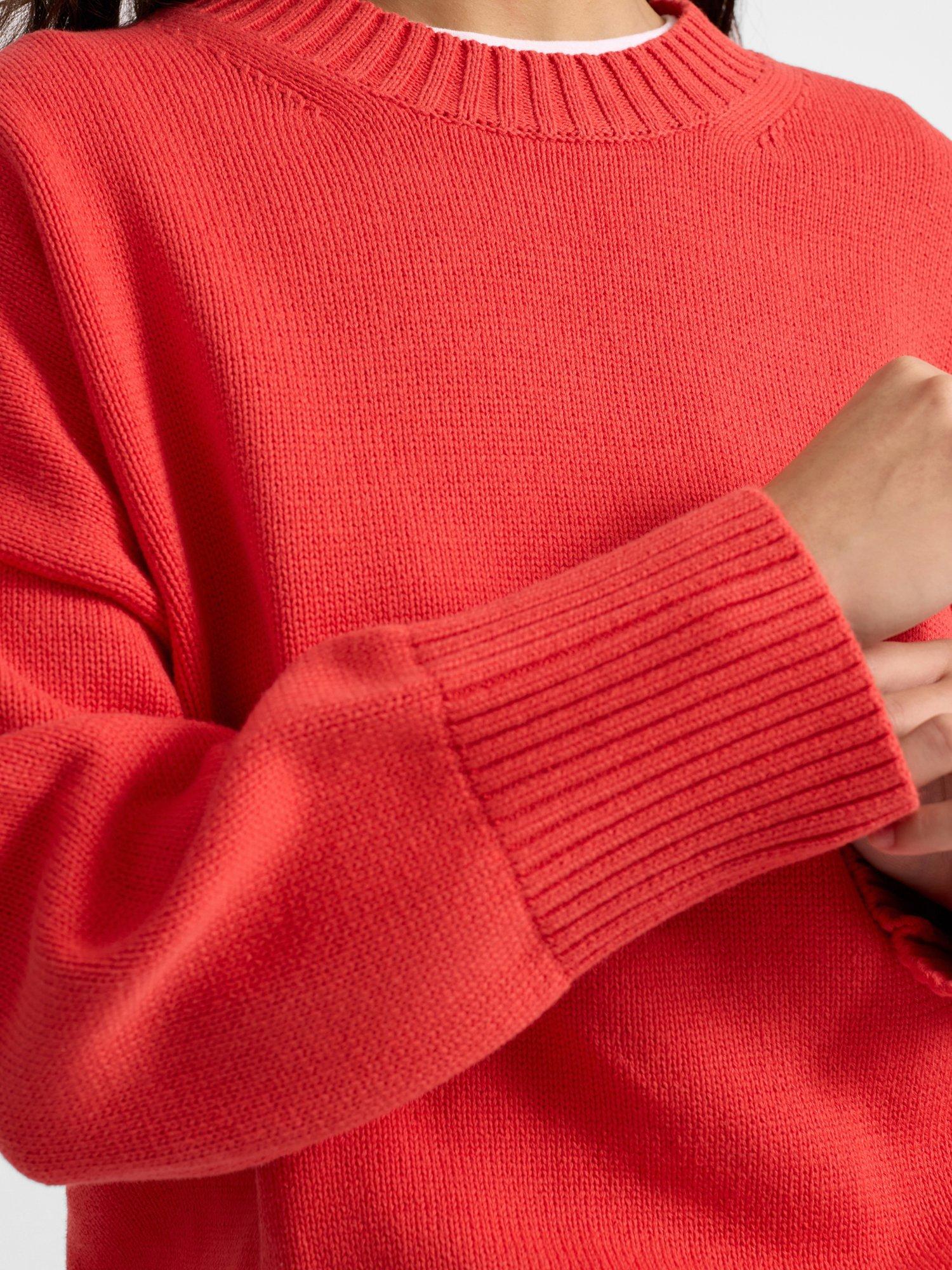 Product image 3 of 5, which shows Albaray Crew Neck Relaxed Fit Jumper, Orange, 8