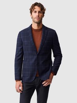 Rodd & Gunn Campbel Windowpane Check Wool Blend Blazer, Midnight, Midnight