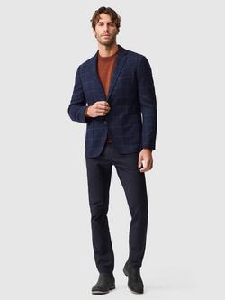 Rodd & Gunn Campbel Windowpane Check Wool Blend Blazer, Midnight - view 2, Midnight