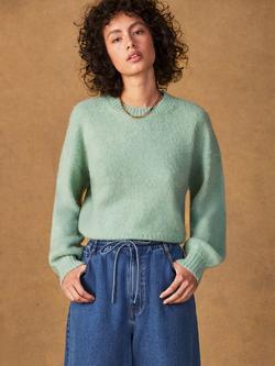 Ro&Zo Crew Neck Cropped Jumper, Green, Green