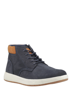 Hush Puppies Bronko Leather Chukka Boots - view 2, Navy