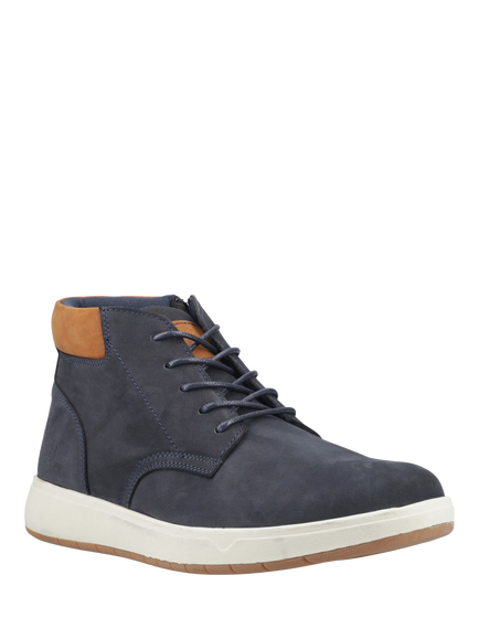 Hush Puppies Bronko Leather Chukka Boots - view 2, Navy