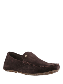 Hush Puppies Ralph Suede Slip On Loafers - view 2, Brown