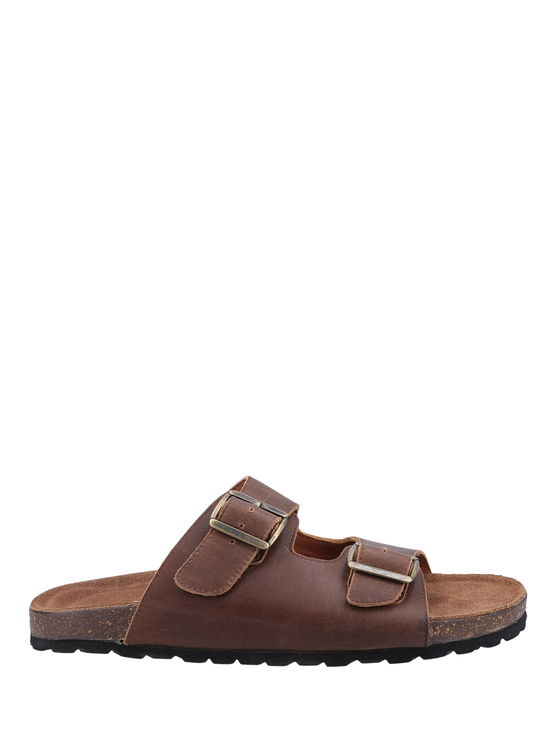 Product image 1 of 4, which shows Hush Puppies Nash Leather Sliders, Brown, 6
