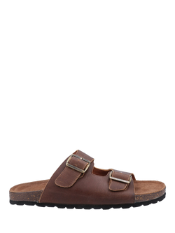 Hush Puppies Nash Leather Sliders, Brown, Brown