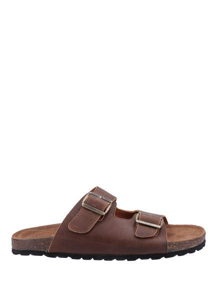 Hush Puppies Nash Leather Sliders, Brown, Brown