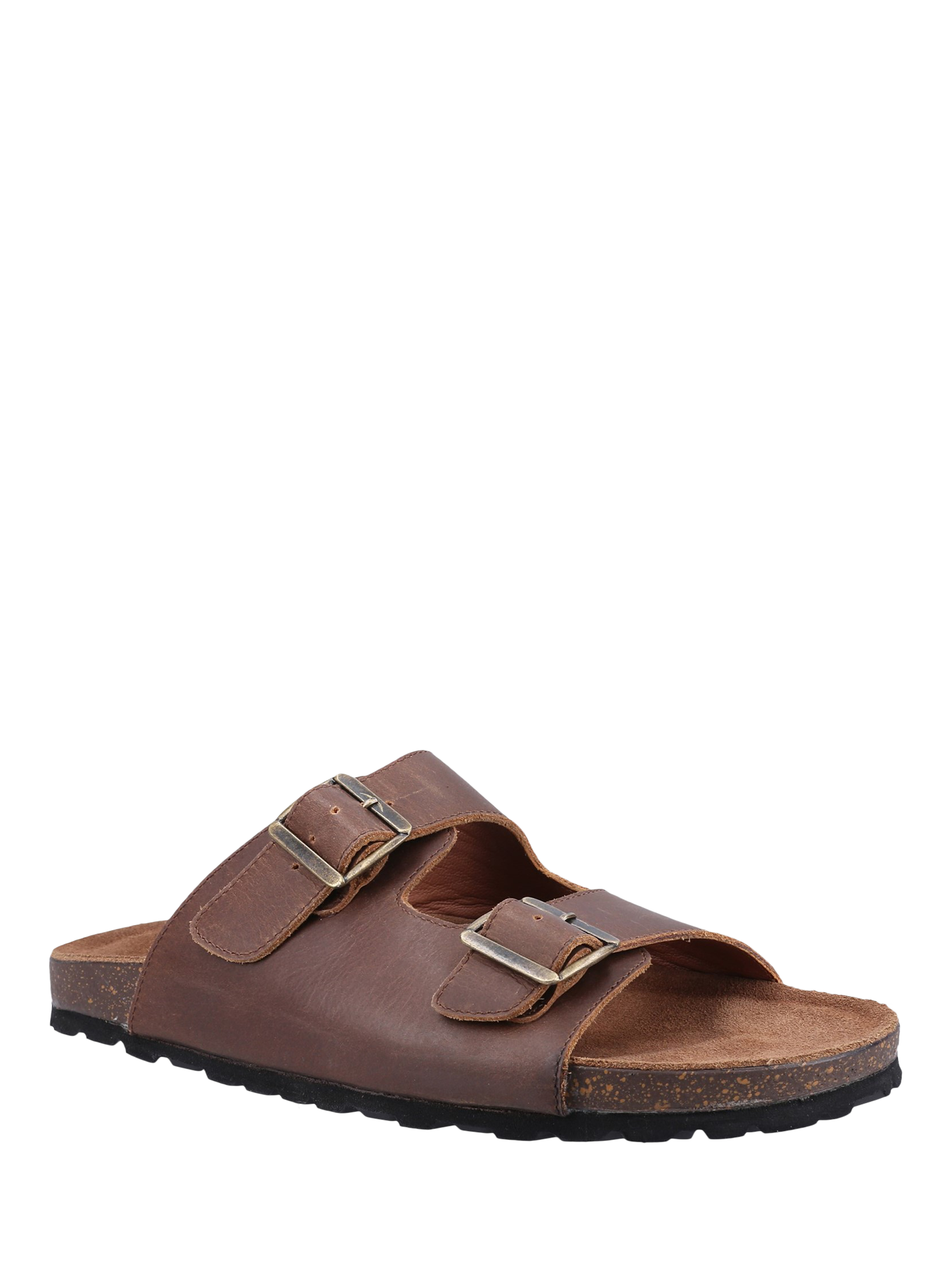 Product image 2 of 4, which shows Hush Puppies Nash Leather Sliders, Brown, 6