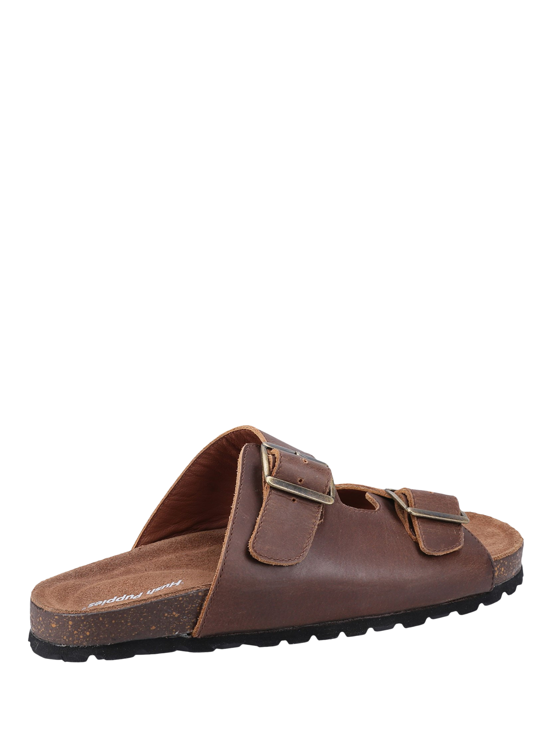 Product image 3 of 4, which shows Hush Puppies Nash Leather Sliders, Brown, 6