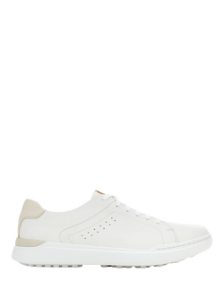 Hush Puppies Wes Leather Trainers, White, White
