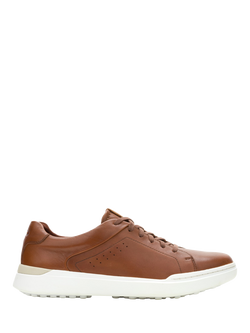 Hush Puppies Wes Leather Trainers, Cognac, Cognac
