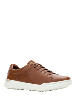 Hush Puppies Wes Leather Trainers, Cognac - view 2, Cognac