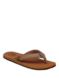 FoamLife Seales Vegan Leather Flip Flops, Tan/Black - view 2, Tan/Black