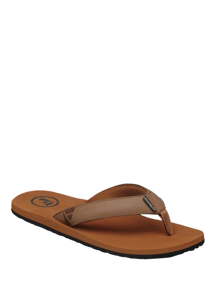 FoamLife Seales Vegan Leather Flip Flops, Tan/Black - view 2, Tan/Black