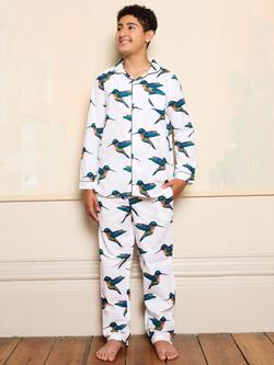 Their Nibs Kids' Cotton Long Sleeved Printed Pyjama Set, Navy, Navy
