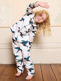 Their Nibs Kids' Cotton Long Sleeved Printed Pyjama Set, Navy - view 2, Navy