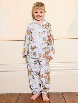 Their Nibs Kids' Cotton Long Sleeved Printed Pyjama Set, Light Blue, Light Blue