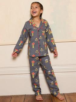 Their Nibs Kids' Cotton Long Sleeved Printed Pyjama Set - view 2, Charcoal