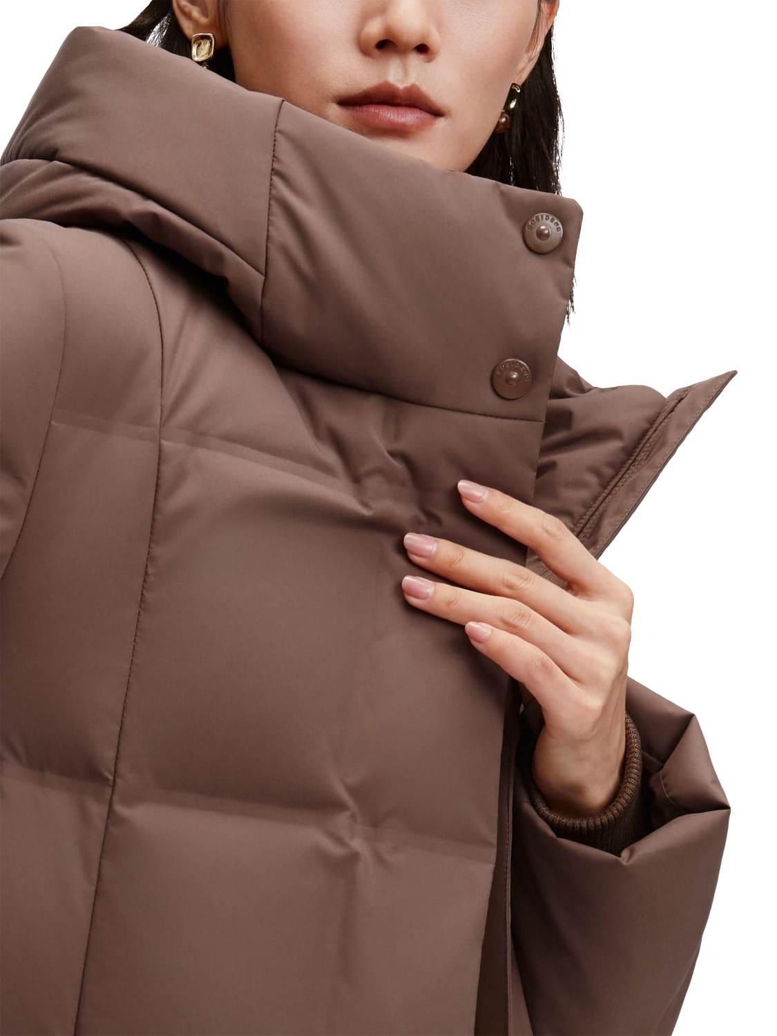 Product image 5 of 5, which shows Bosideng Long Goose Down Hooded Coat, Latte, 14