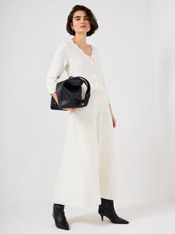 Mint Velvet Boucle Knit Midi Dress, White Ivory, White Ivory