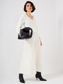 Mint Velvet Boucle Knit Midi Dress, White Ivory - view 2, White Ivory