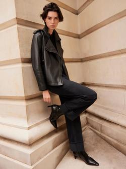 Mint Velvet Denim Turn Up Jeans, Black - view 2, Black