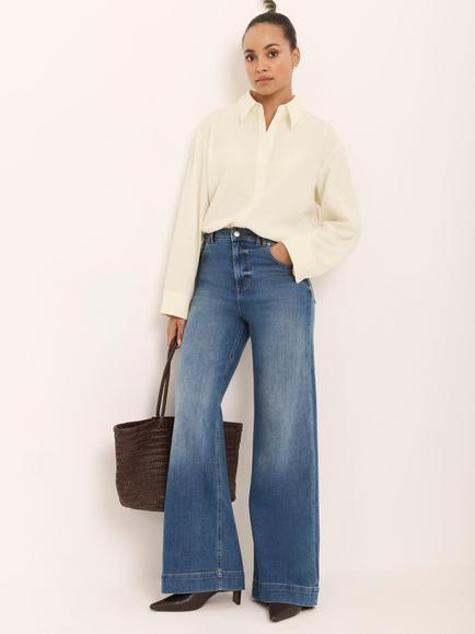 Mint Velvet Ultimate Wide Leg Jeans, Indigo, Indigo