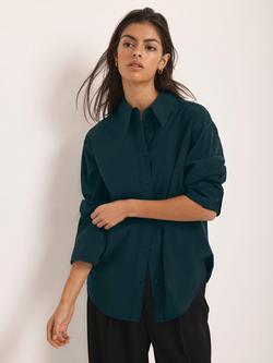 Mint Velvet Oversized Long Sleeve Shirt - view 2, Green