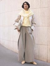 Mint Velvet Side Stripe Wide Leg Trousers, Natural Taupe