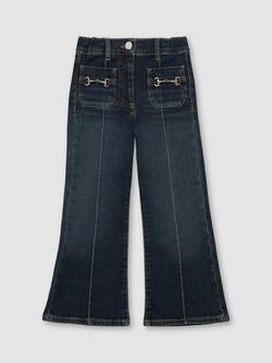 Reiss Kids' Sara Pocket Detail Denim Jeans, Blue, Blue