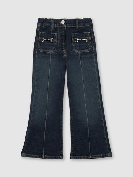 Reiss Kids' Sara Pocket Detail Denim Jeans, Blue, Blue